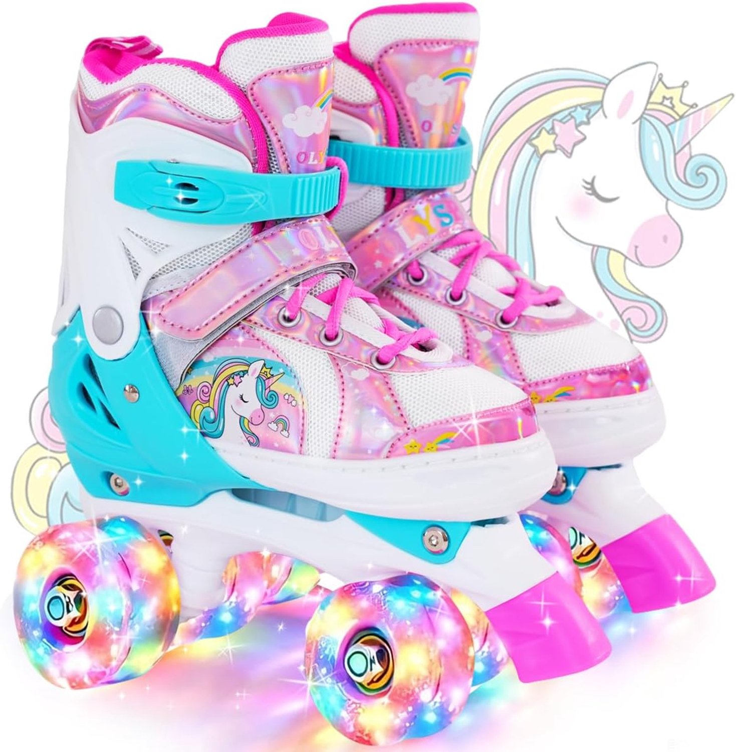 Rolschaatsen met 4 wielen voor meisjes, verstelbare rolschaatsen in 4 maten, met 8 knipperwielen, voor jongens, meisjes en beginners Rolschaatsen kopen online