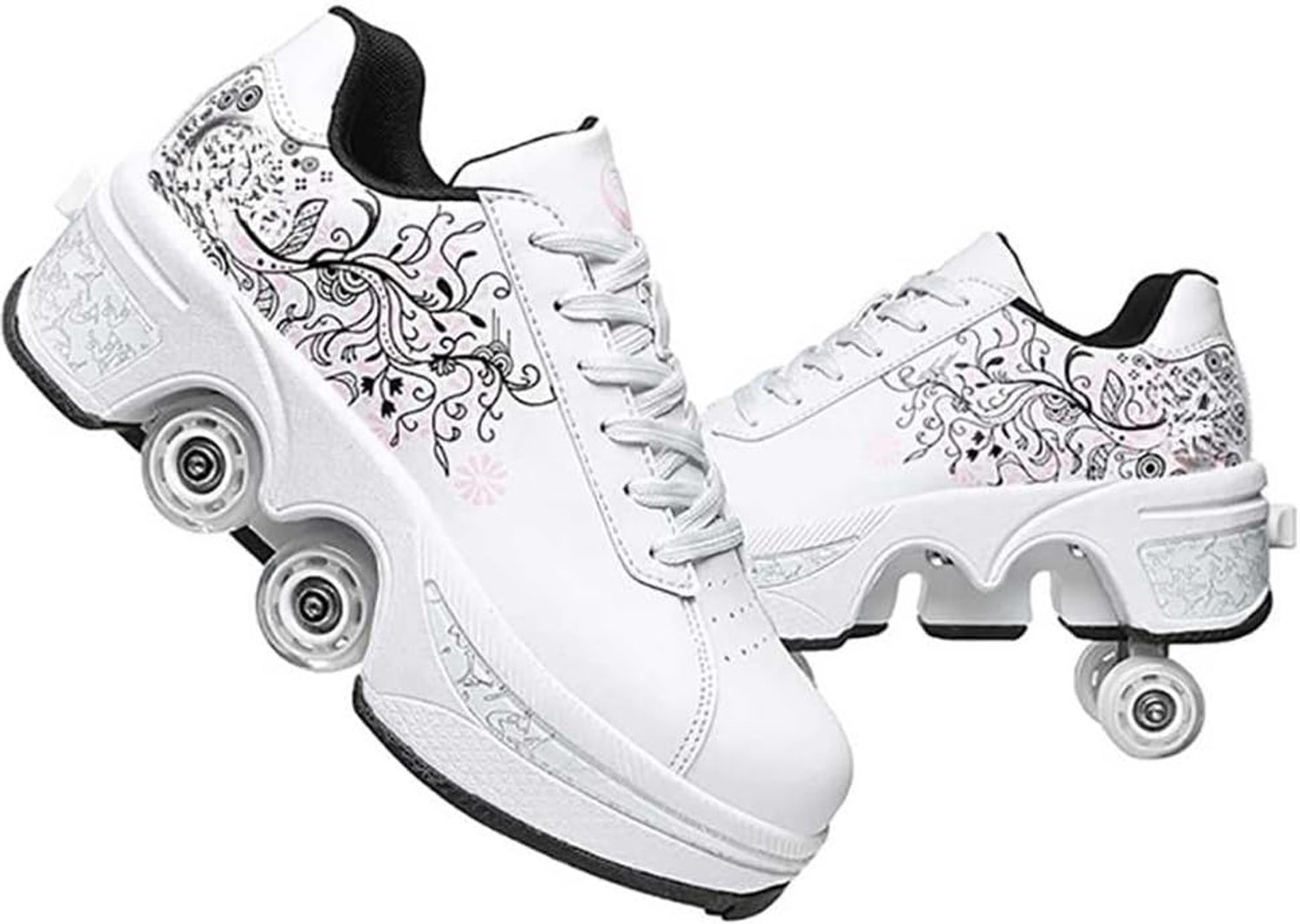 rolschaatssneakers voor kinderen sneakers met wieltjes multifunctioneel 2 in 1 skates en schoenen sneakers met 4 wielen modieus verjaardagscadeau voor jongens en meisjes