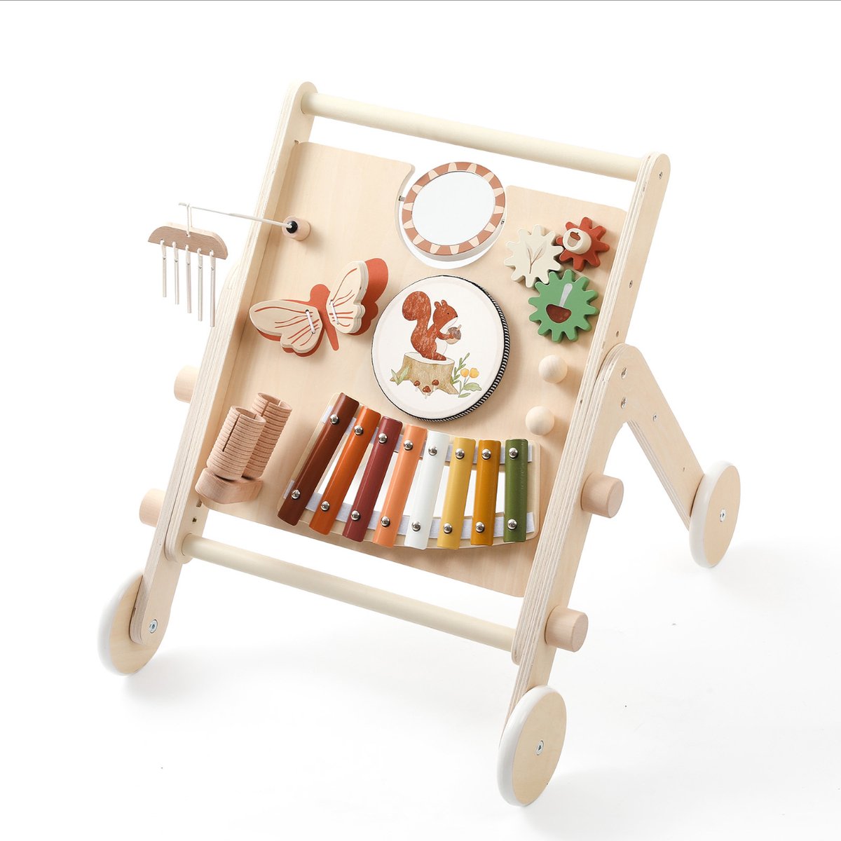 russle loopwagen trainer hout muziek