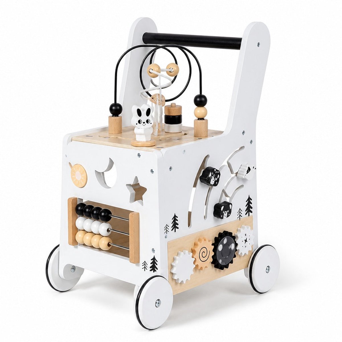 Russle Loopwagen-Trainer Hout Zwart/Wit Loopfiets kopen online