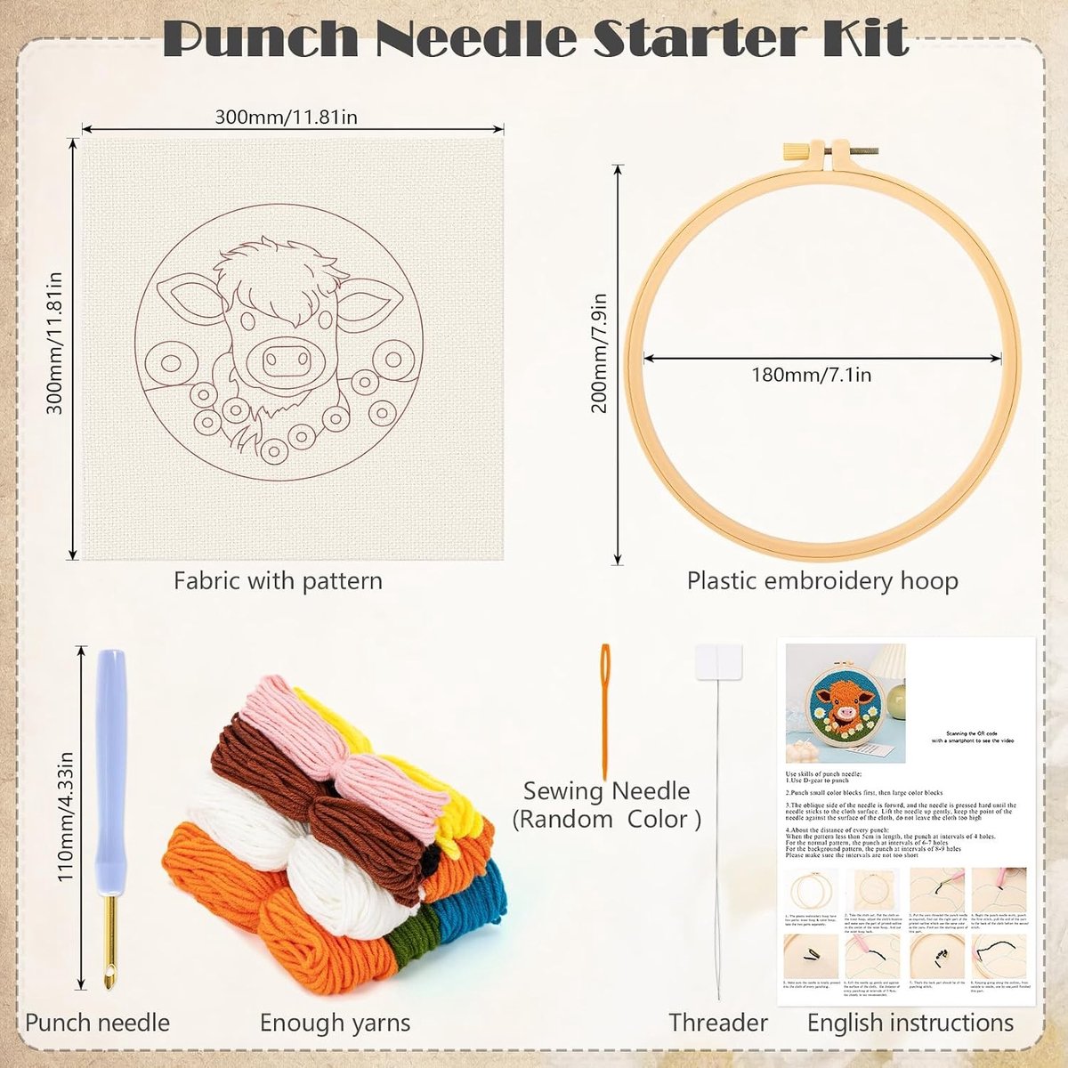 Schattige Punching Needles Set voor Borduren, Ideaal voor Beginners en Kinderen, DIY Ambachten en Creatieve Projecten Driewieler kopen online