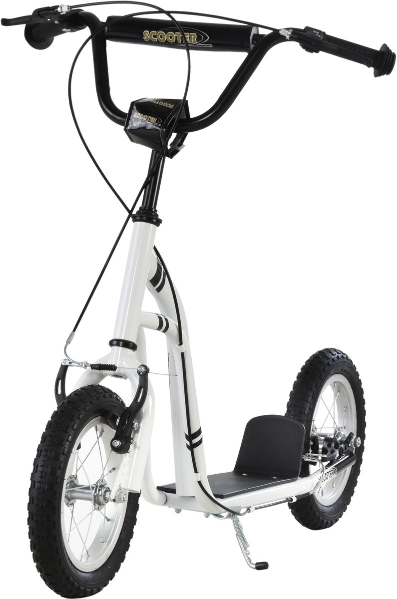 scooter 12 inch pneumatic tyres adjustable handlebar double brake system for children and teens wit