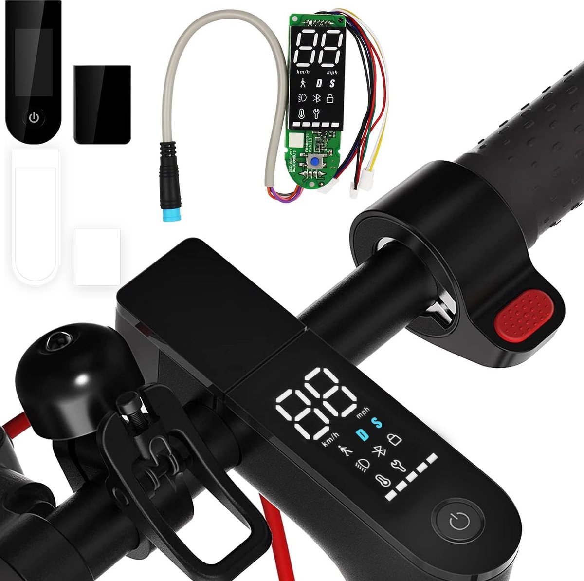 scooter dashboard bluetooth v2 0 with 3 connection cables dashboard pcb cover compatible with xiaomi m365pro pro2 shopvlot