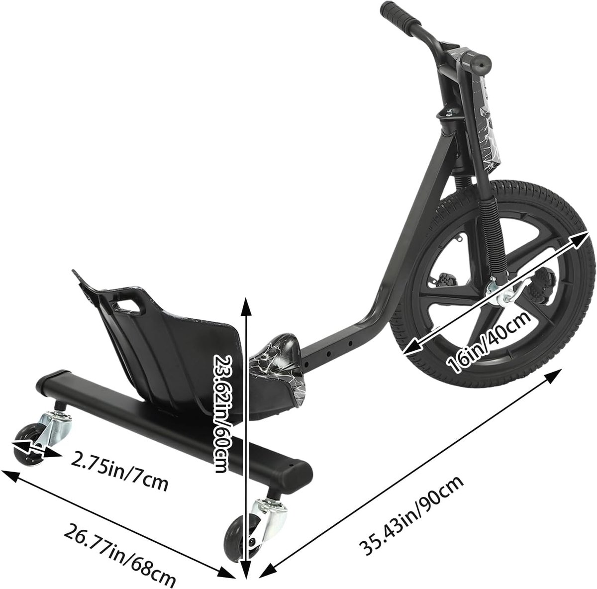 scooter ijzer diameter voorwiel diameter voorwiel 100 kg draagvermogen driewieler voor kinderen crazy cart achterwiel met lichten zwarte flits
