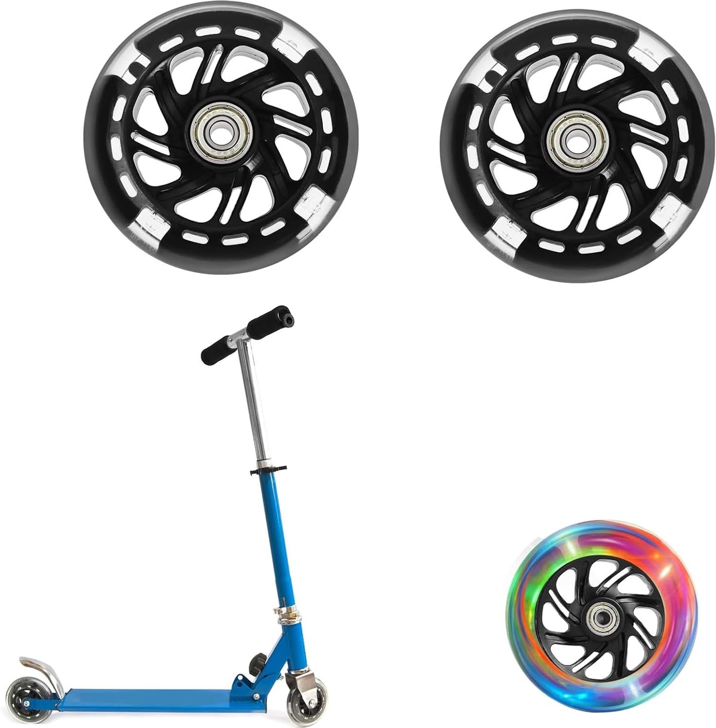 scooterwielen 100 mm luminous led verlichting abec 9 kogellagers geschikt voor stunt scooters shopvlot