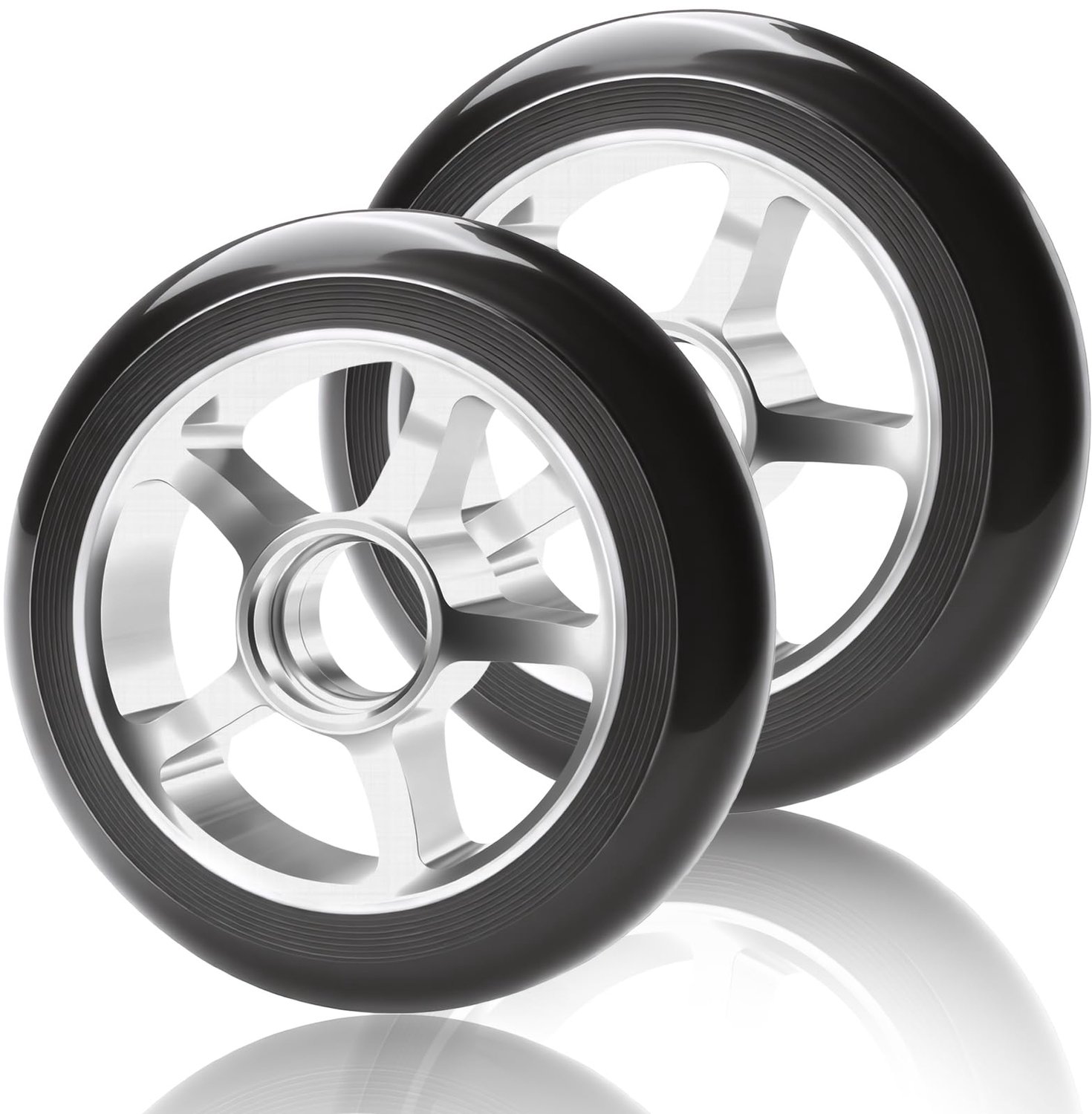 set van 2 scooterwielen 100 mm voor stuntstep