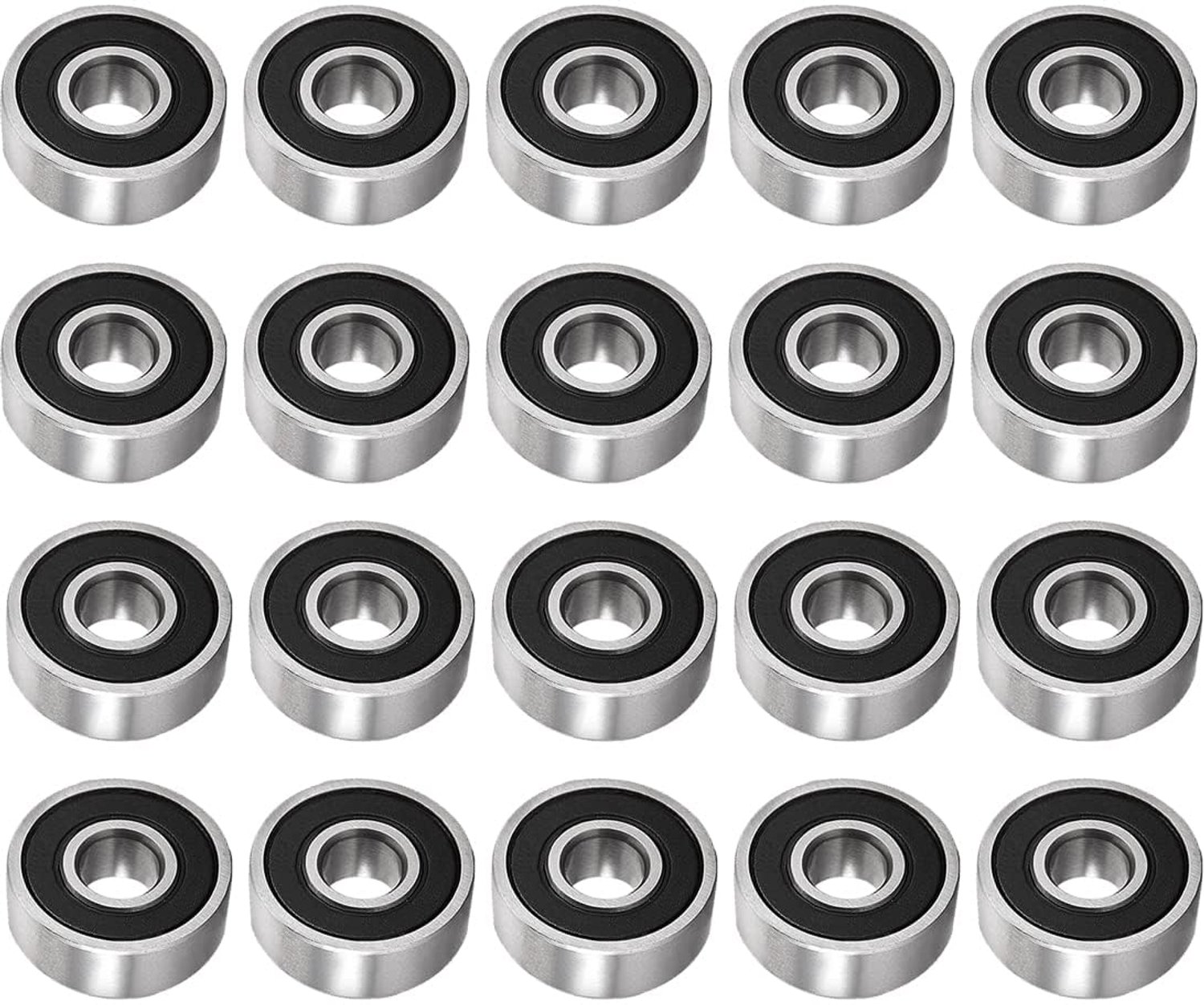 set van 20 dubbel rubber sealed lagers 12x28x8mm