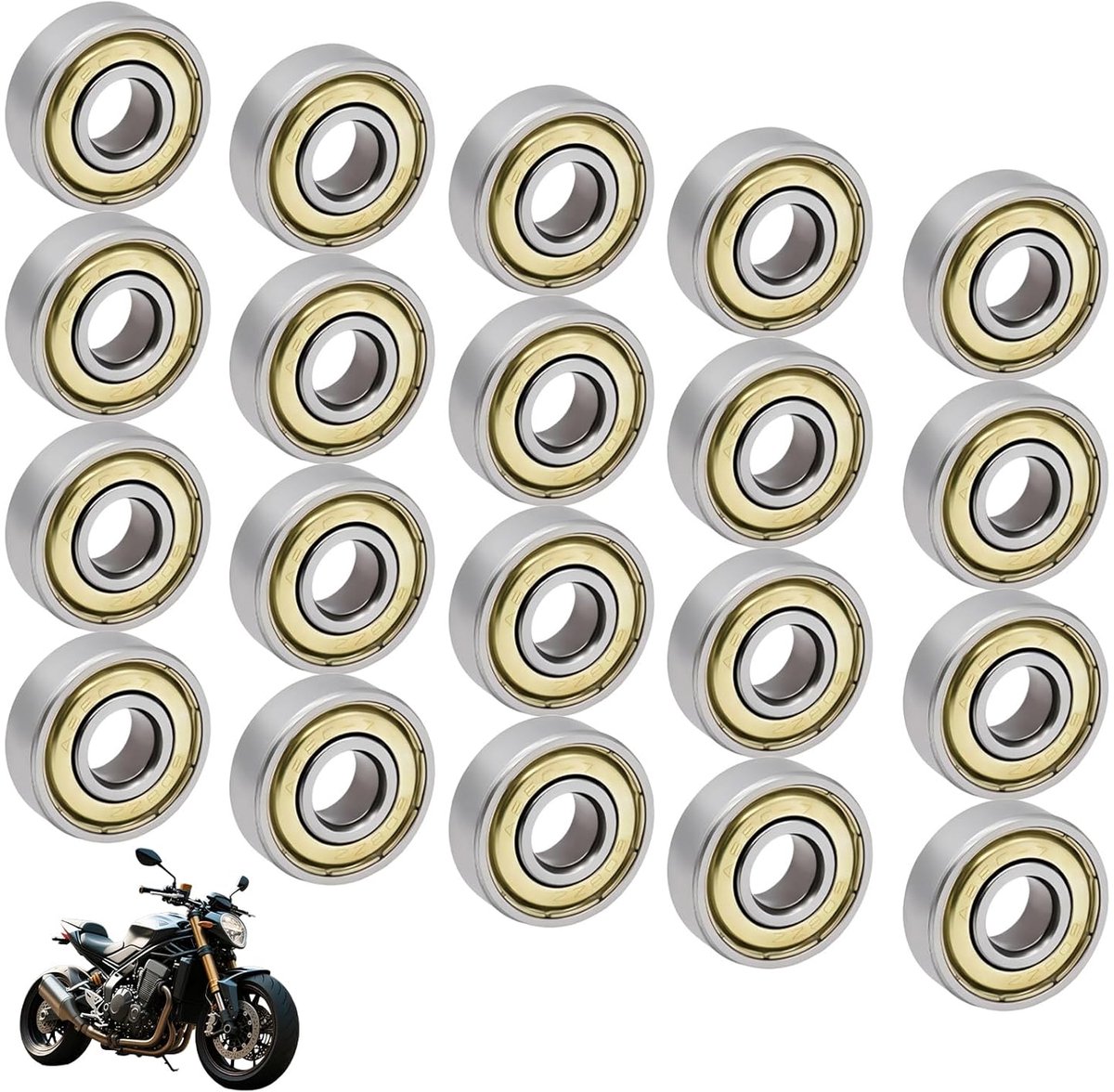 set van 20 kogellagers 8 x 22 x 7 mm metalen dubbel beschermde lagers hoge kwaliteit voor skateboards shopvlot