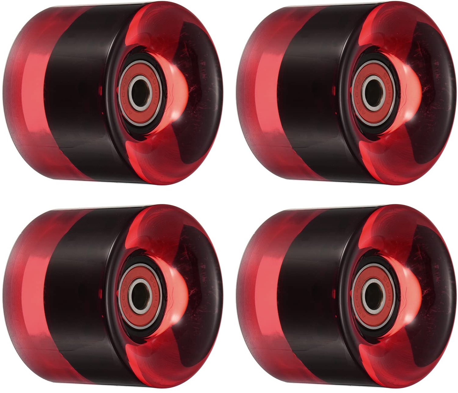 set van 4 skateboardwielen 60mm met abec 9 lagertjes