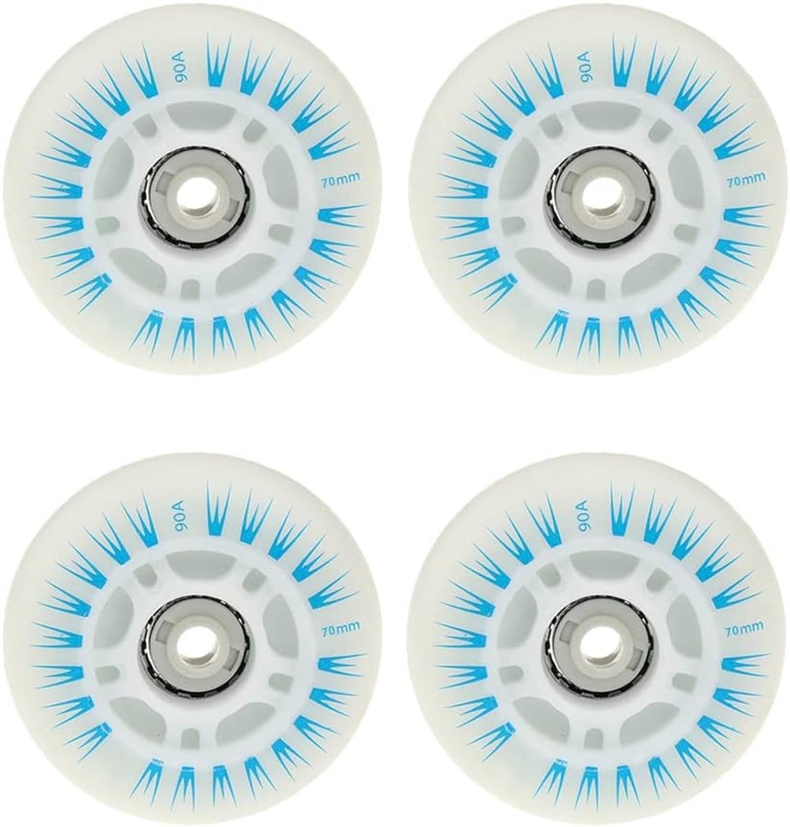 set van 4 stuks inline roller skate wielen met led verlichting duurzame luminous wielen voor glijden 70mm blauw geschikt voor vrijetijdssport en skatepark