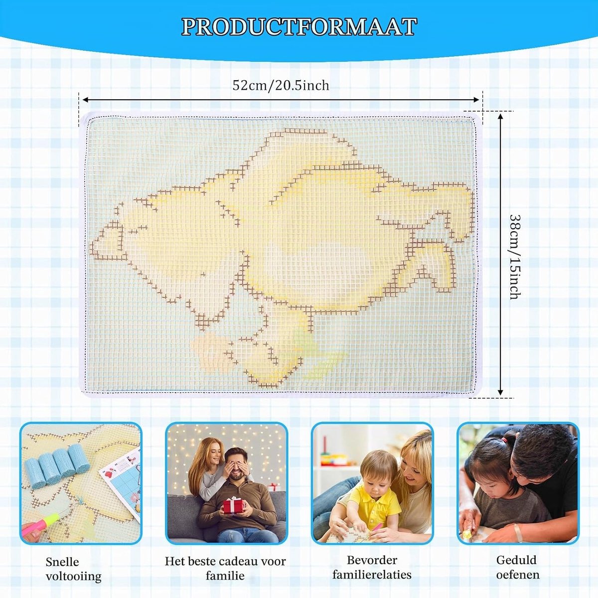 Set voor Kinderen, Beginners en Volwassenen om Zelf te Knopen, Latch Hook Kits met Voordruk en Engels Leerprogramma, DIY Knoopsets Kruissteektapijt Set, 52 x 38 cm (Honingbeer) Loopfiets kopen online