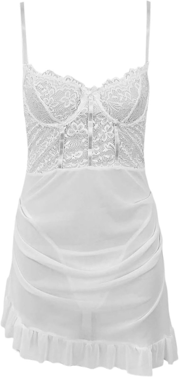 sexy dameslingerie set kant transparant chic elegant babydoll nachtkleding huwelijksreis mode a157