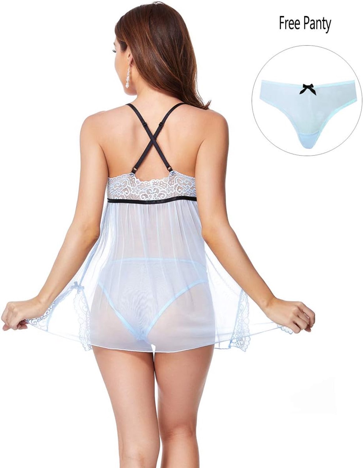 Sexy Lingerie voor Dames Kanten Babydoll Ondergoed in Grote Maten Nachtkleding met G-string Step kopen online