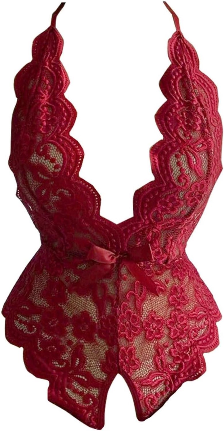 Sexy lingerieset voor dames, kant, satijn, babydoll, string, chic, transparant, zacht, cadeau voor dames, zwart, rood, A46 Step kopen online