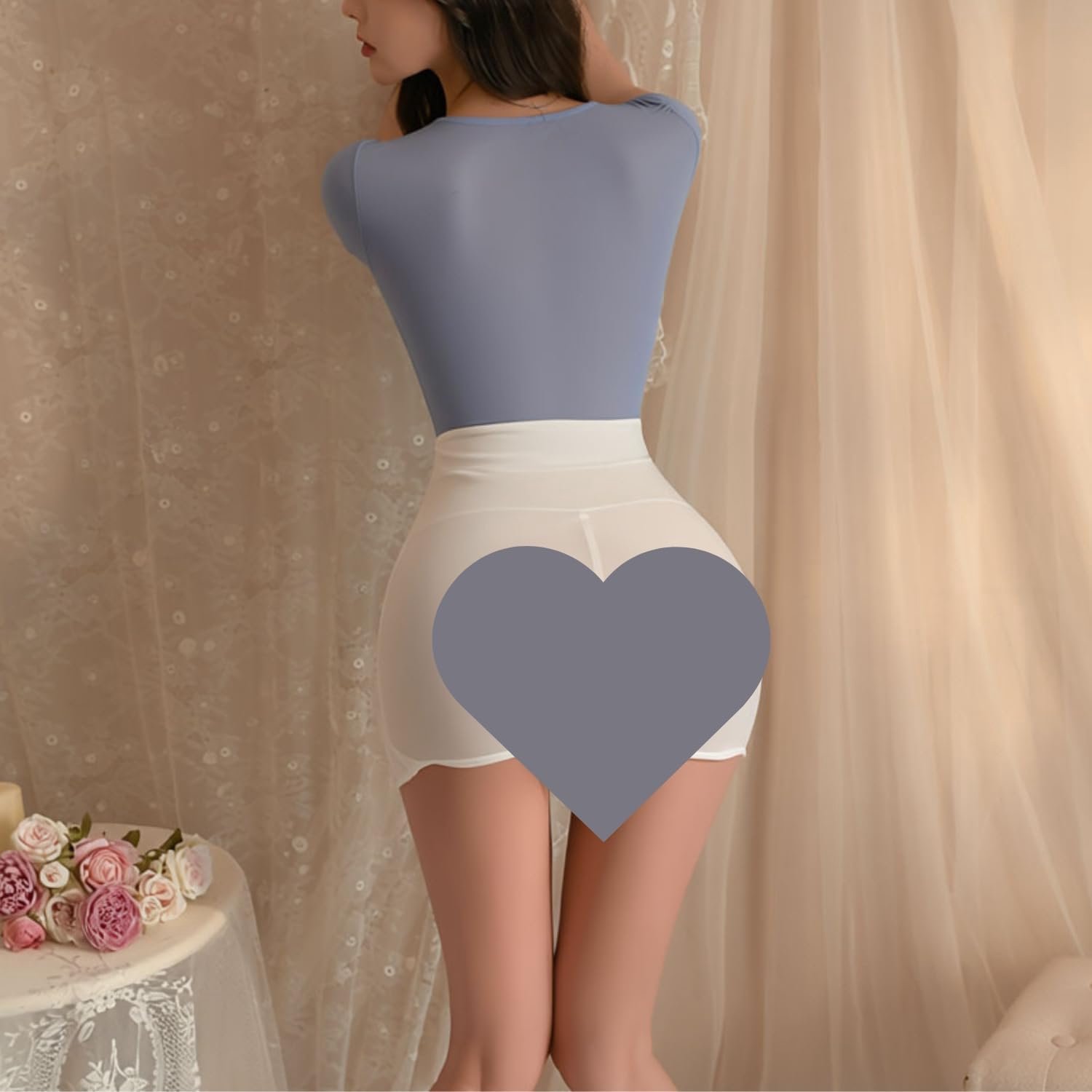 Sexy vluchtbegeleider, lingerieset, stewardess, cosplay, outfit, V-hals, dames, rollenspel, prikkelend ondergoed met hoed, G-string, vlieggenoot, kostuums, babydoll, pyjama, themafeest Step kopen online