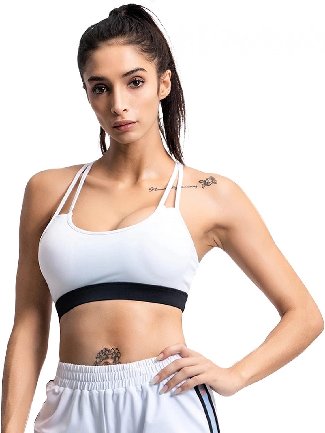 Sexy Vrouwen Sport BH Push Up Cross Bandjes Nylon Patchwork Gym Femme Actieve Dragen Yoga Ondergoed Plus Size Fitness BH Vrouwelijke Step kopen online