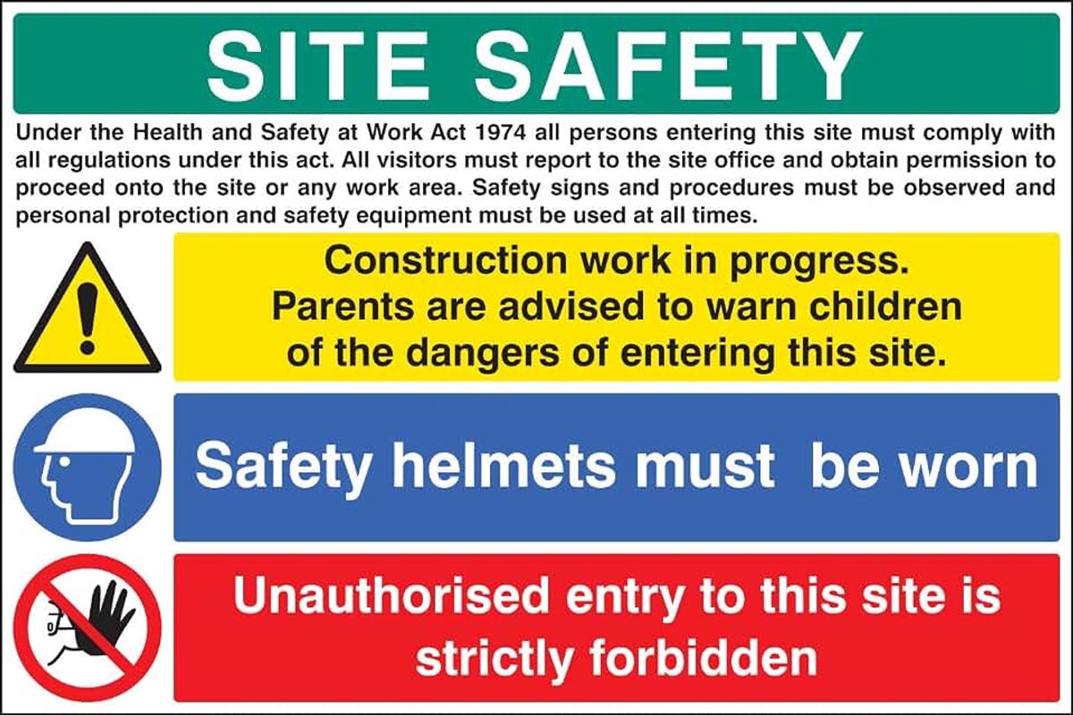 site veiligheid bouwwerkzaamheden in uitvoering rigid pvc safety sign