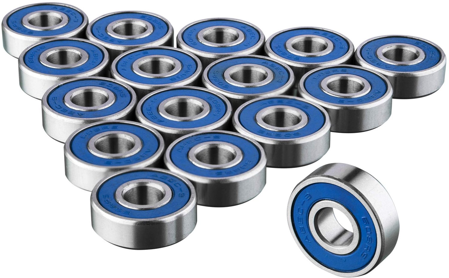 skate kogellagers 16 delige set 608rs abec 9 blauw