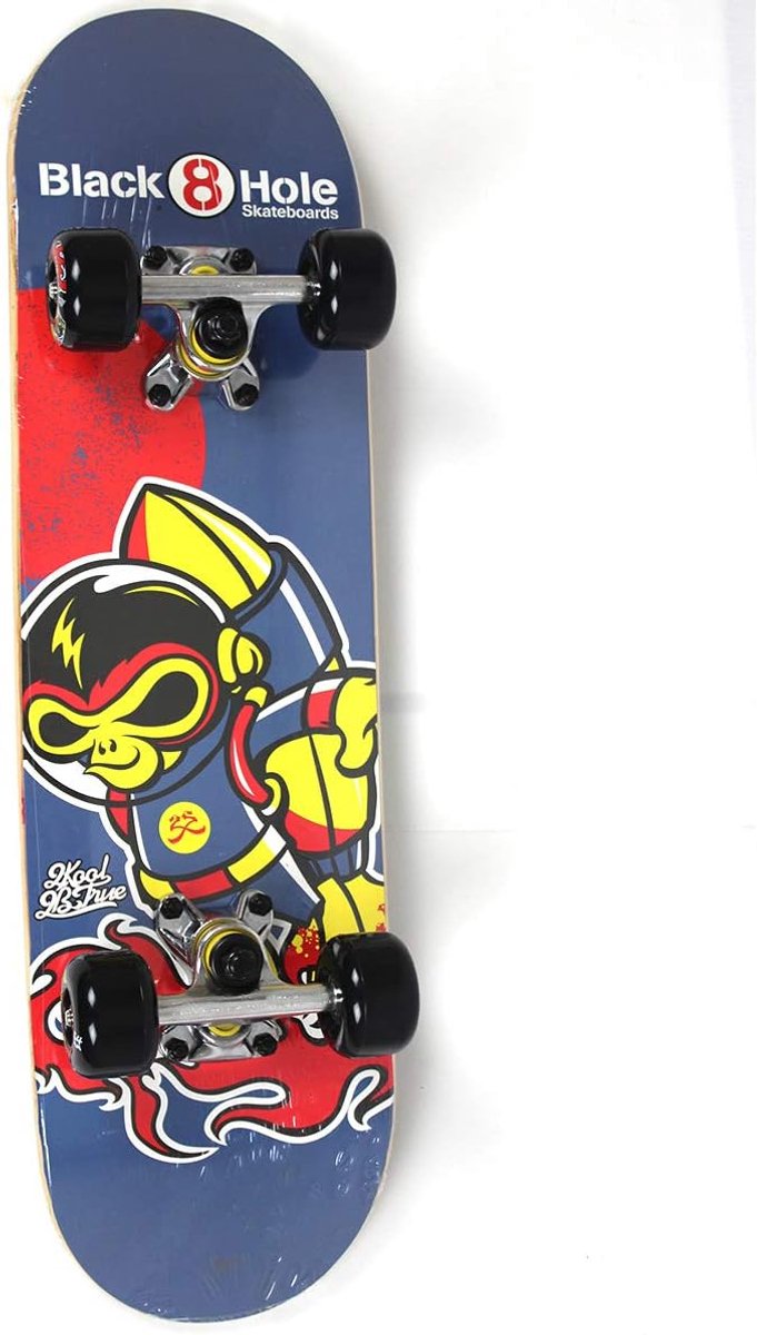 skateboard compleet streetboard buiten spelen double kick tail 61 cm zwart
