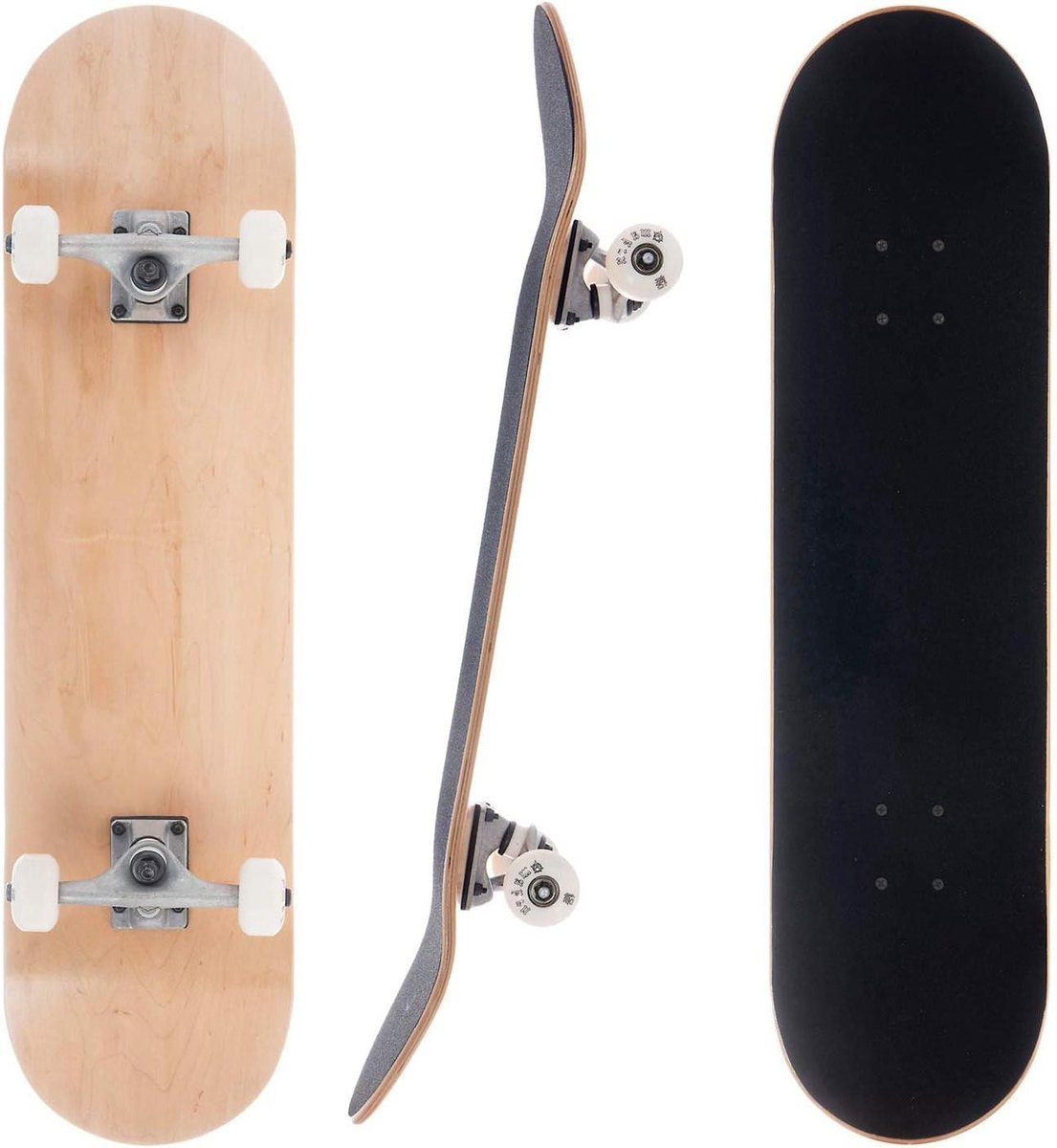 skateboard dek esdoorn hout trucs uitvoeren double kick concave 80 cm natuurlijk