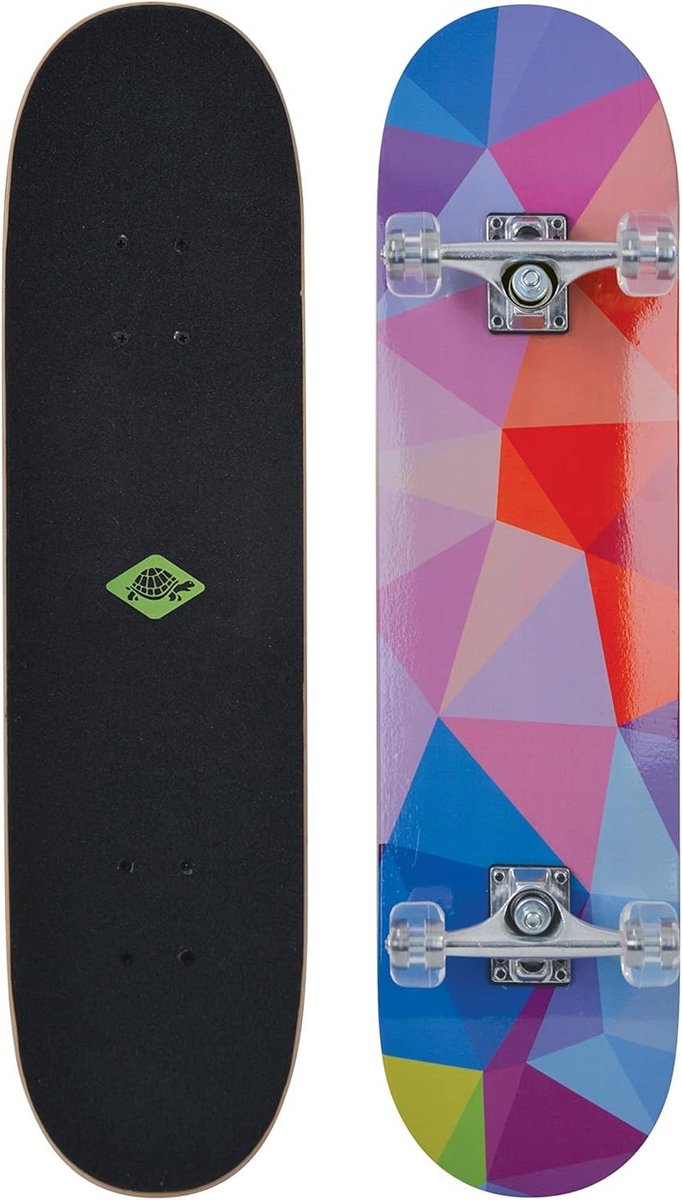 skateboard longboard buiten skateboarden dubbele kicktail 79 x 20 cm multicolor