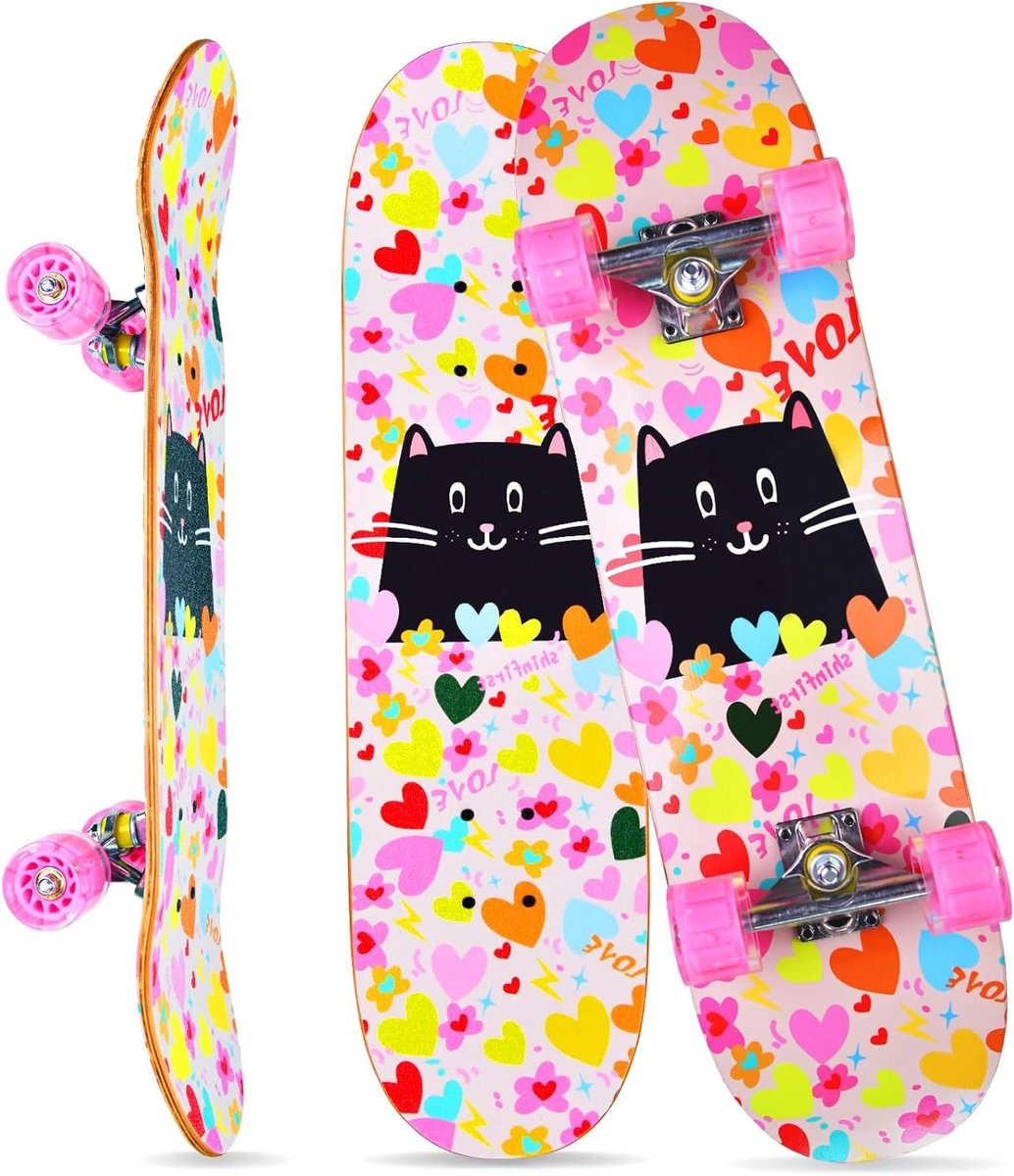 skateboard longboard cruiser outdoor recreatie 7 laags esdoorn dek 70 cm kitten