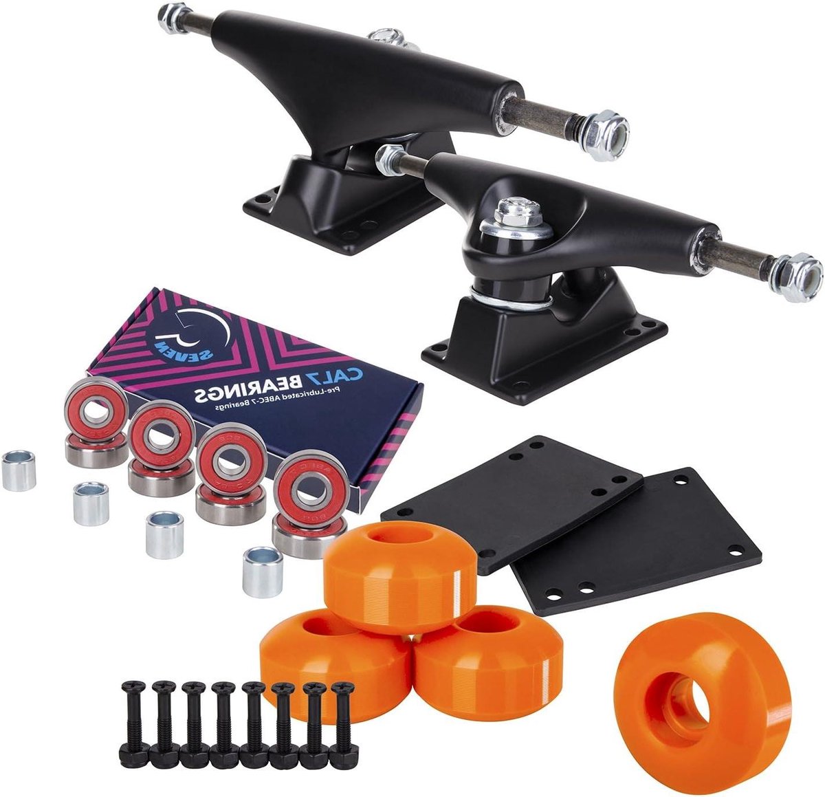 skateboard onderdelen trucks en wielen trick skaten schokabsorberende pads 139mm trucks zwart oranje