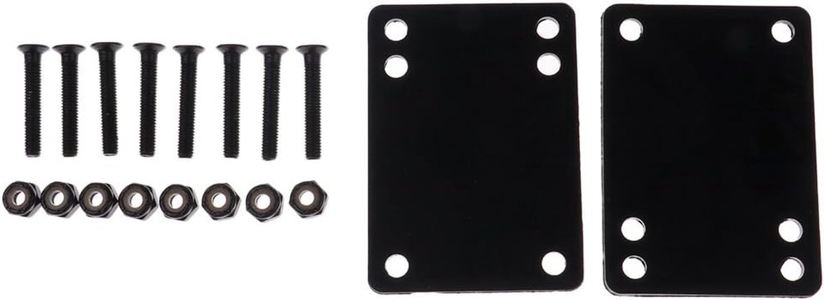 Skateboard Riser Pads - Longboard Hardware - Schade Voorkomen - Dempend Effect - 3mm Pad 29mm Nagel - Zwart Skateonderdeel kopen online