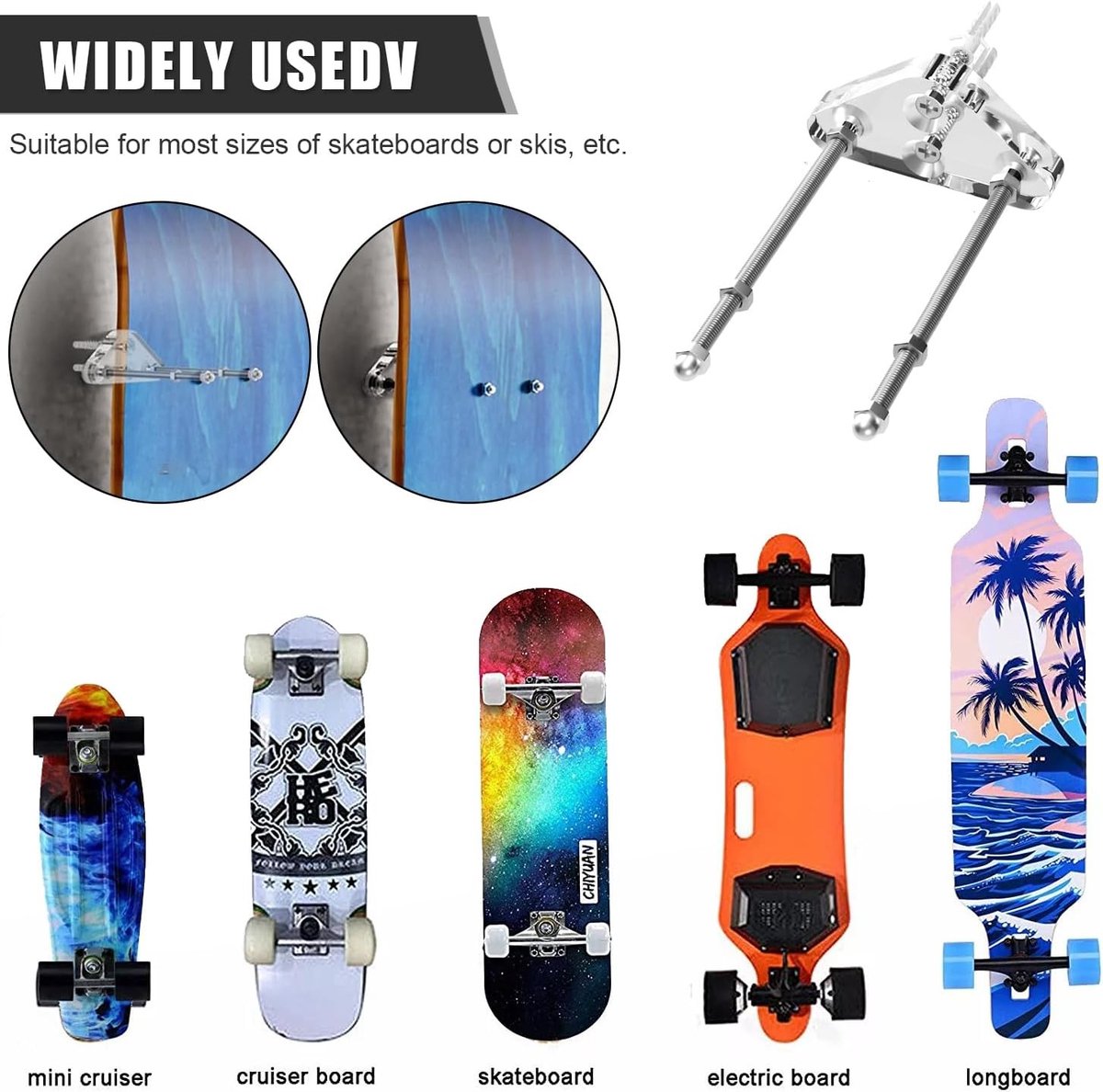 skateboard wandhouder en longboard muurbeugel voor opberging en presentatie 2 stuks transparant acryl ideaal voor woonkamer en garage