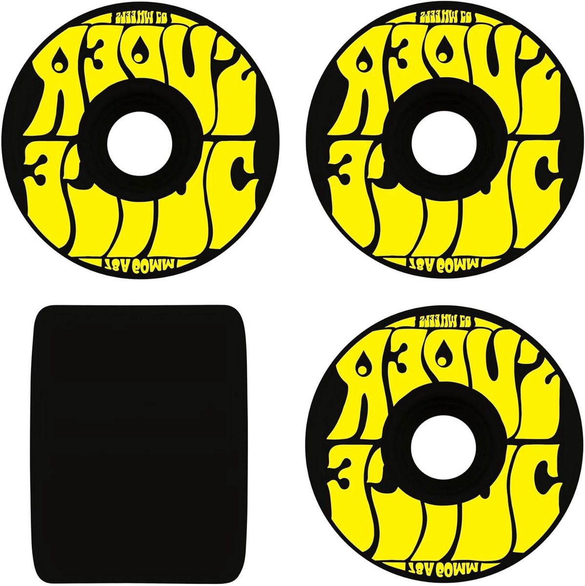 Skateboard Wielen - Onderdelen Set - Straat Rijden - Chip Bestendige Vorm - 60mm 78a - Zwart Geel Skateonderdeel kopen online