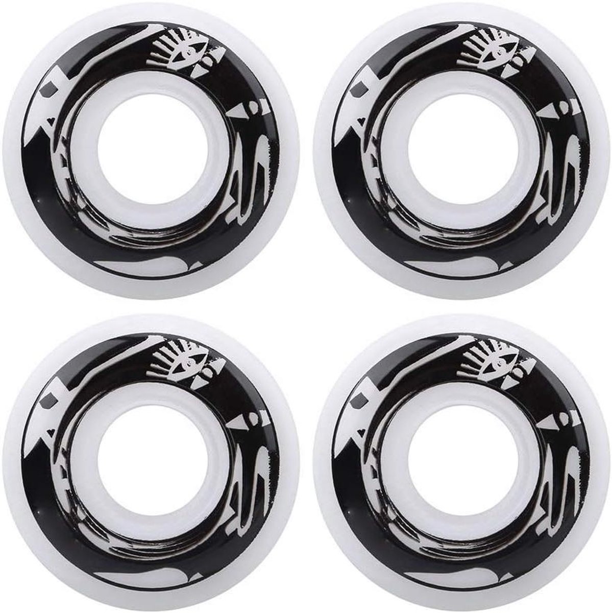 skateboard wielen pu wielen elektrische scooter hoge elasticiteit set van 4 wit met patroon
