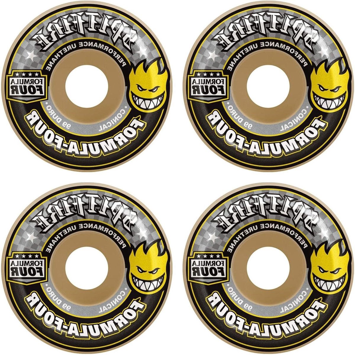 skateboard wielen skate wielen skateboarden formula 4 conisch 52 mm wit geel zwart