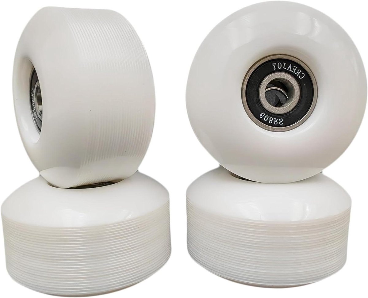 Skateboard wielen - Skate wielen - Skaten op straat - Met Pro lagers - 52mm 95A - Wit Skateonderdeel kopen online