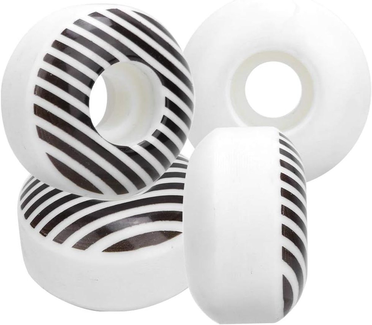 skateboardwielen set trick wielen straat skateboarden hoge treksterkte 52 mm 95a wit gestreept