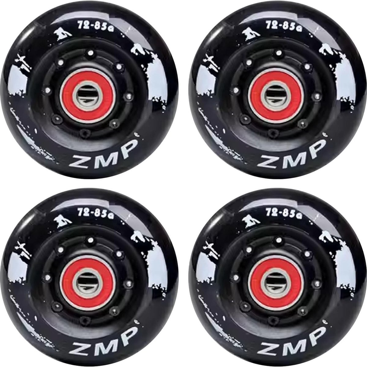 Skeelerwielen Set - Rolschaats Wielen - Buiten Skaten - Met Lagers - 80mm 4 Stuks - Zwart Skateonderdeel kopen online