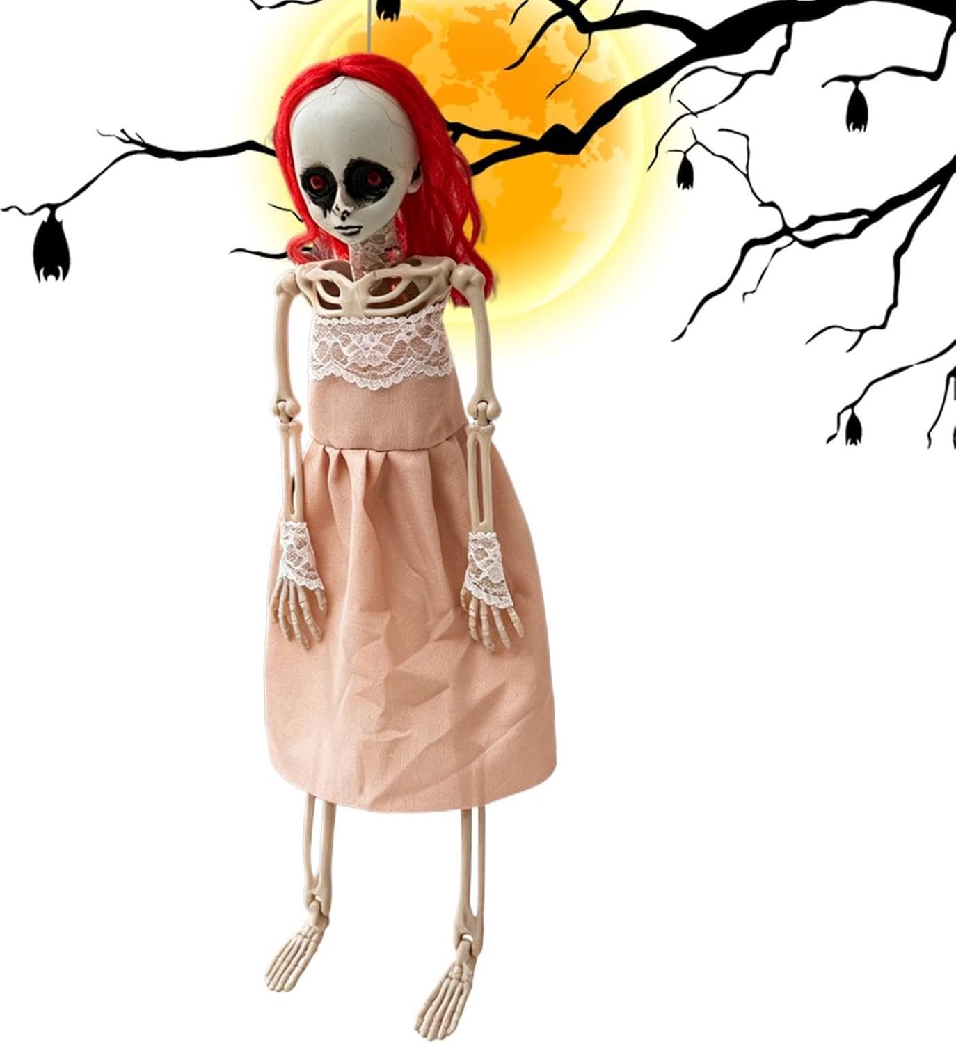 skelet halloween decor roodharige meisje skelet outdoor prop