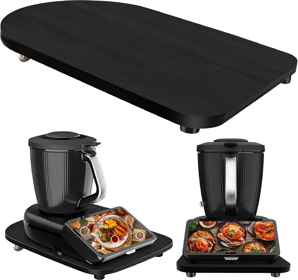 sliding board for thermomix tm7 with 360 wheels and safety stopper non slip rubber feet for a secure stand shopvlot