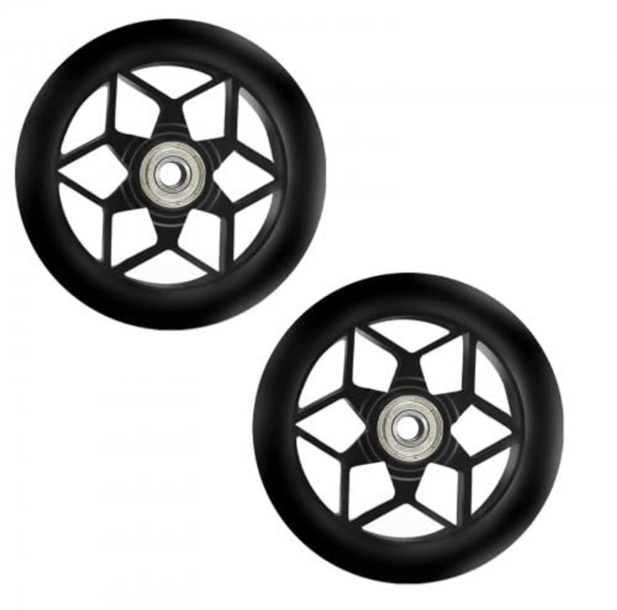 snelshoppen 2 stuks vervangende stepwielen 110 mm met abec 9 lagers voor kicksteps en stuntsteps zwarte steekwielen voor kinderen en volwassenen