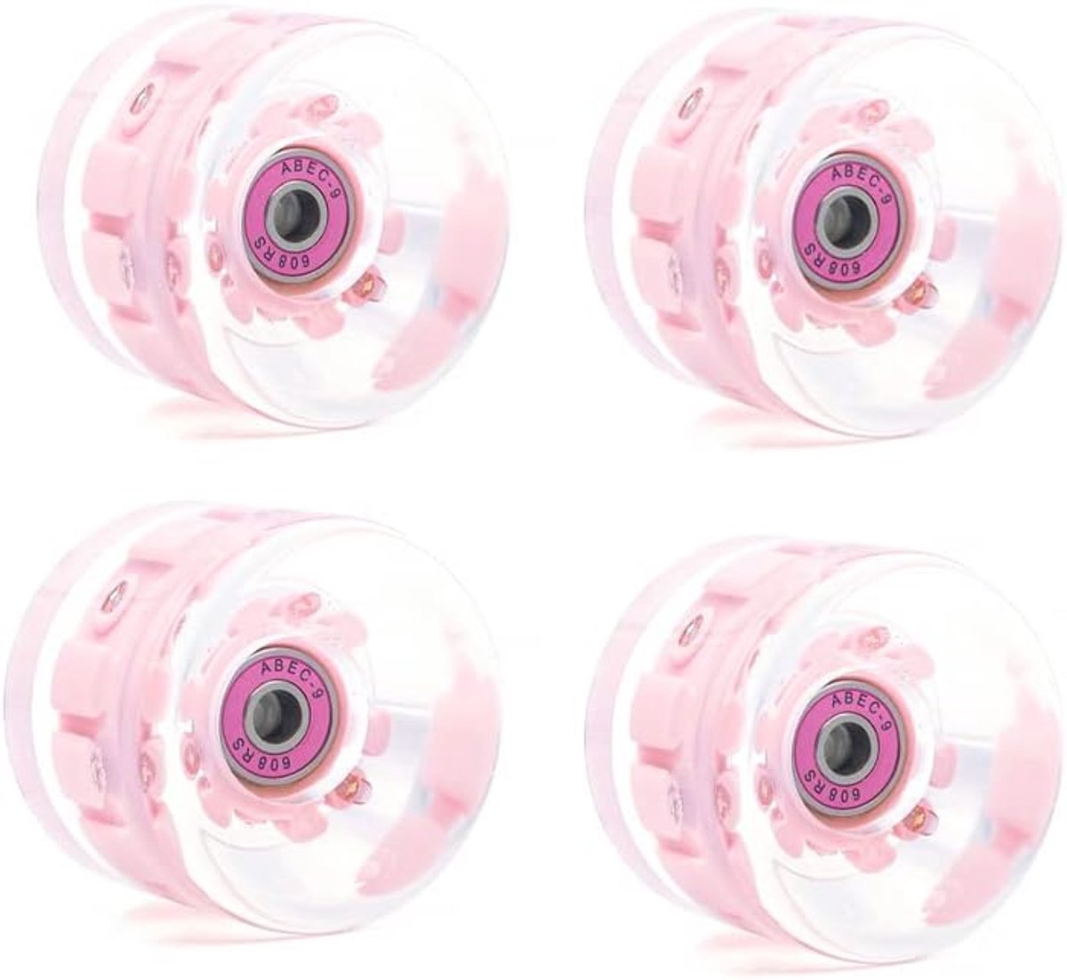 snelshoppen 65mm lichtgevende skateboardwielen 78a abec 9 stalen lager set van 4 roze voor jongeren en volwassenen