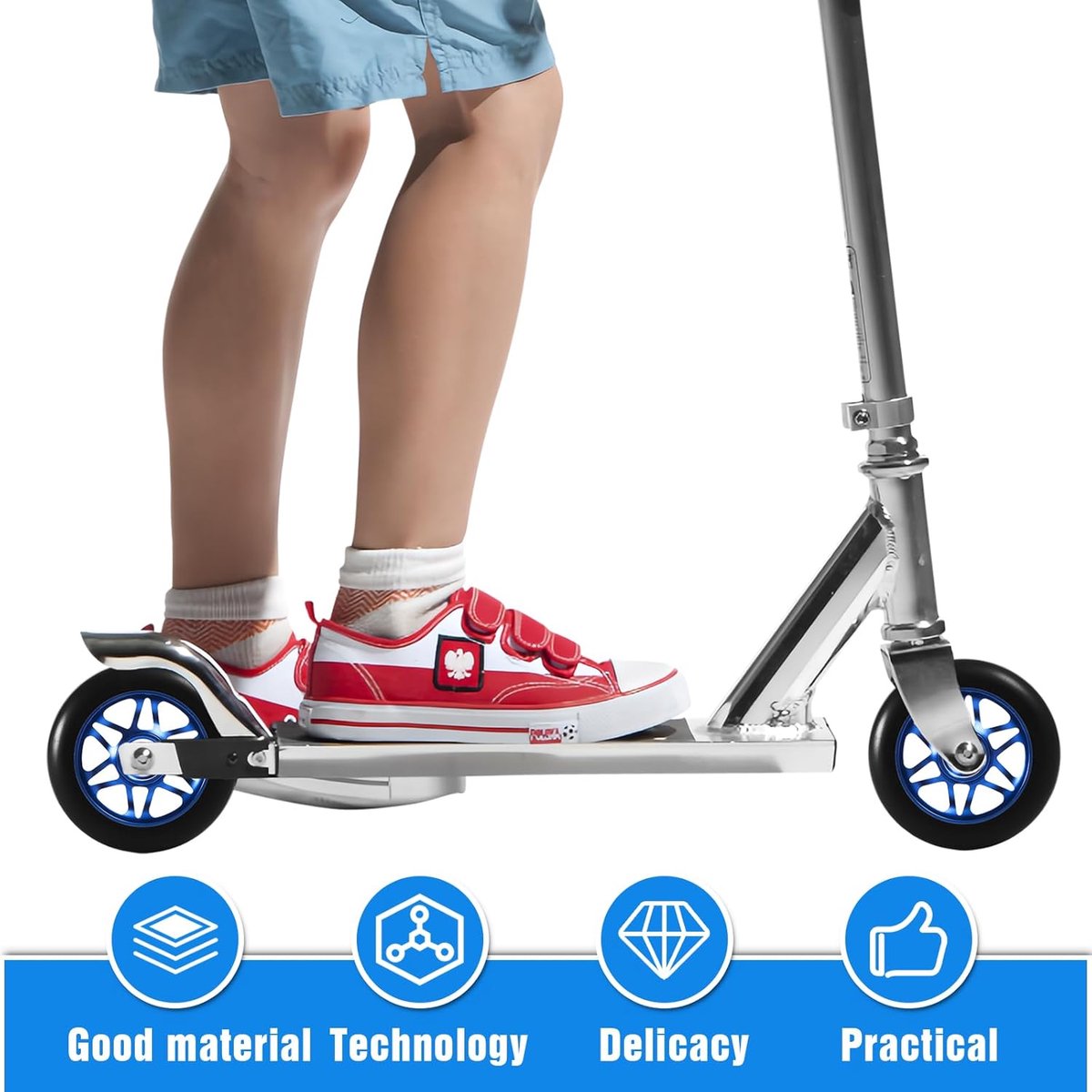 SnelShoppen - Stunt Scooter Wielen 100 mm - 2 Stuks Aluminium Vervangwielen met ABEC-9 Lagers voor Stunt Scooters en Kick Scooters - Duurzaam en Slijt Step kopen online