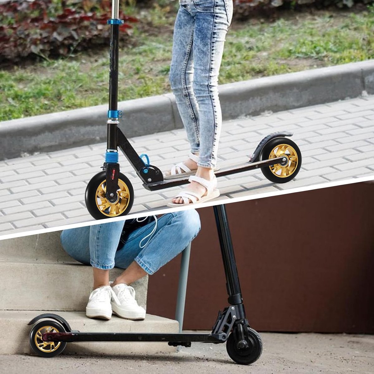 snelshoppen vervangende wielen voor scooters en stepjes 2 stuks 120 mm reservewielen abec 9 duurzame wielen voor kinderen kwaliteitsmateriaal v