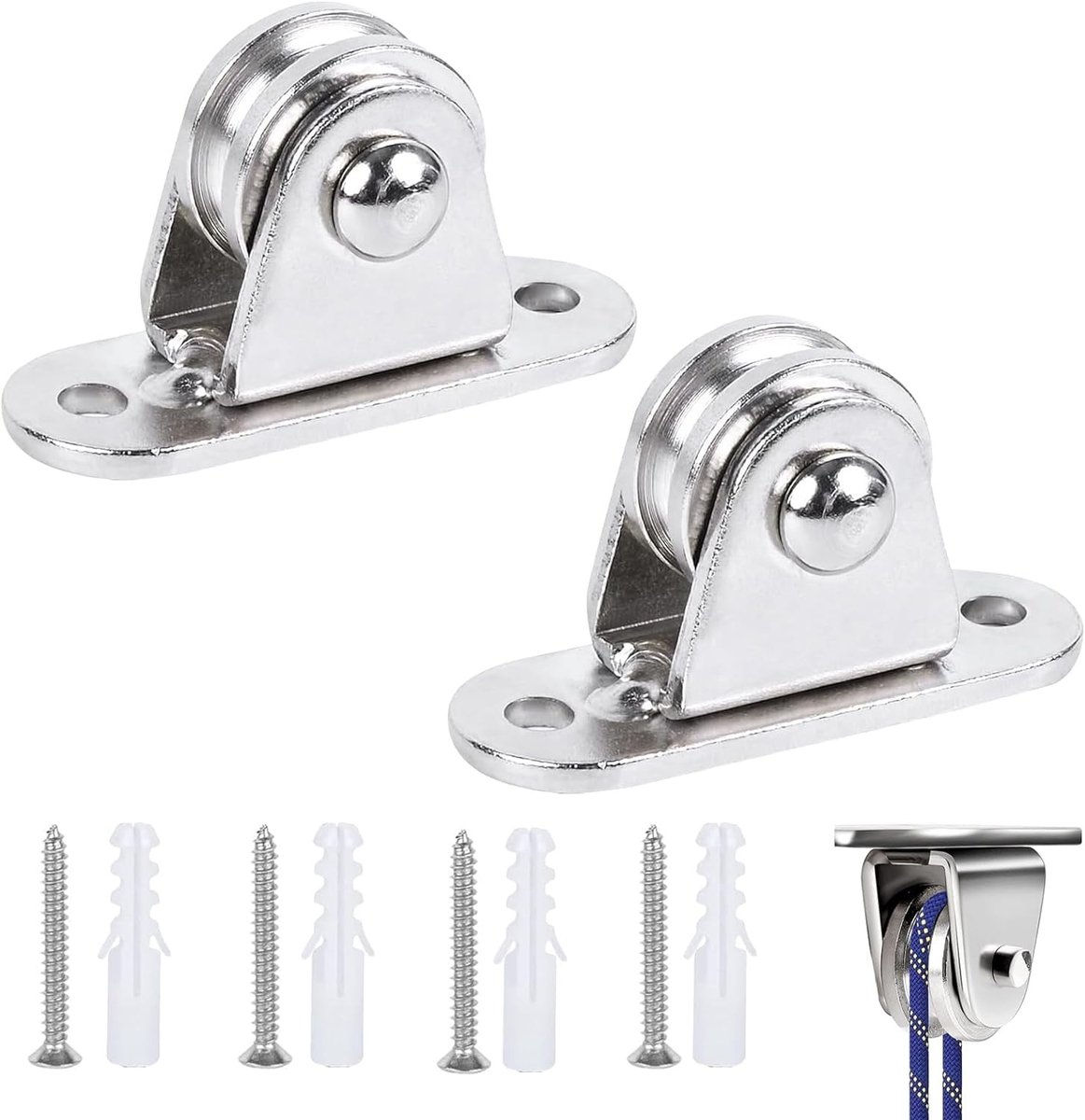 solidchoice set van 2 standaard blok pulley met dubbele lagers