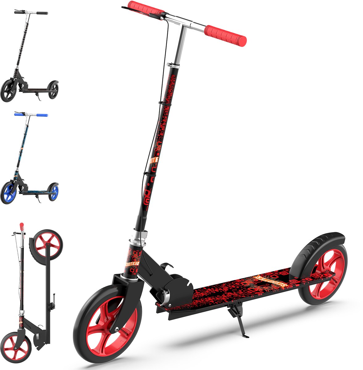 Soontrans - Opvouwbare Step - Hoogte Verstelbaar Stuur - Kinderstep met ABEC‑7 lagers - Kinderscooter - Stabiele Step tot 100 kg - Kick Step - Rood Step kopen online