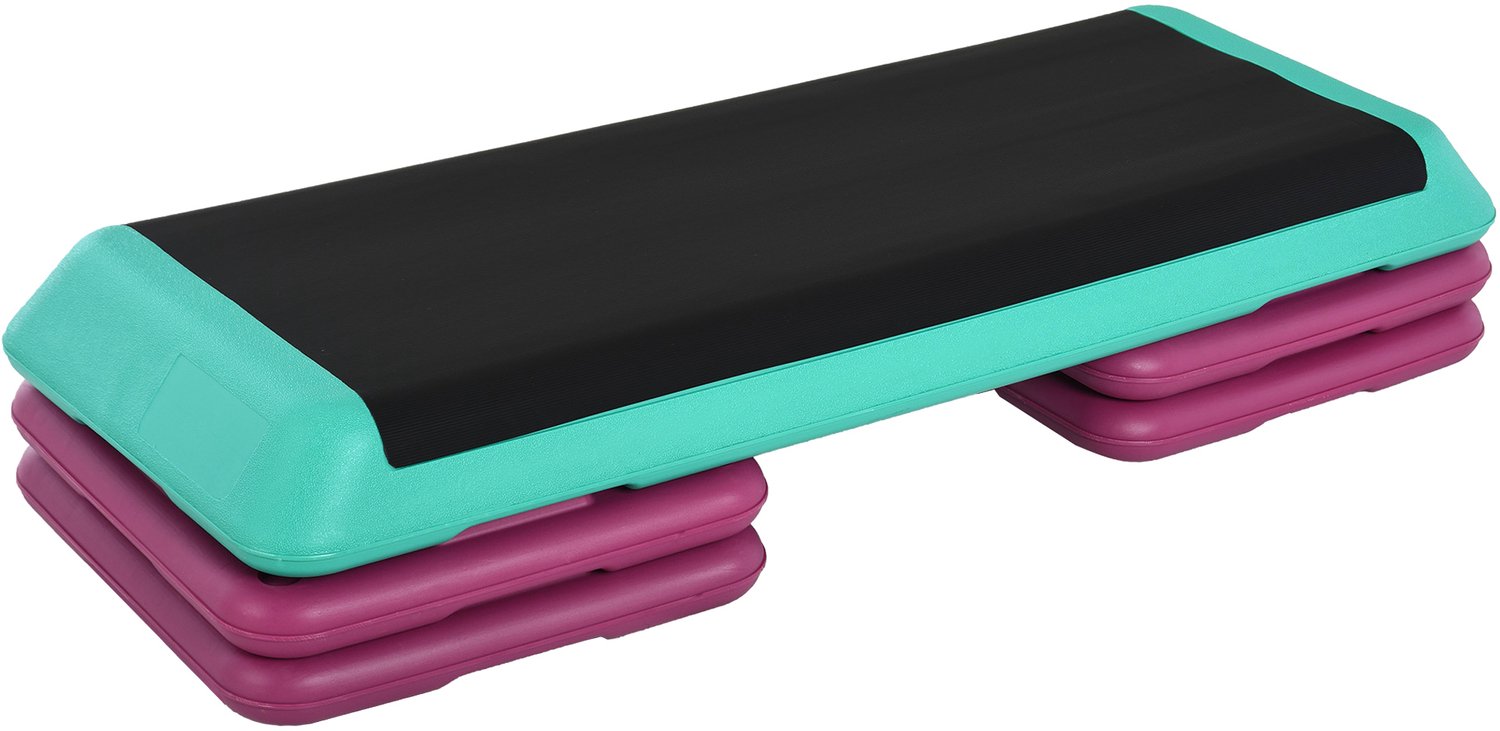 Stepbank Hoogteverstelbaar - 3 Hoogtes (10/15/20 cm) - Antislip - Voor Thuis, Sportschool & Kantoor - Duurzaam Kunststof - Zwart/Groen/Paars Step kopen online