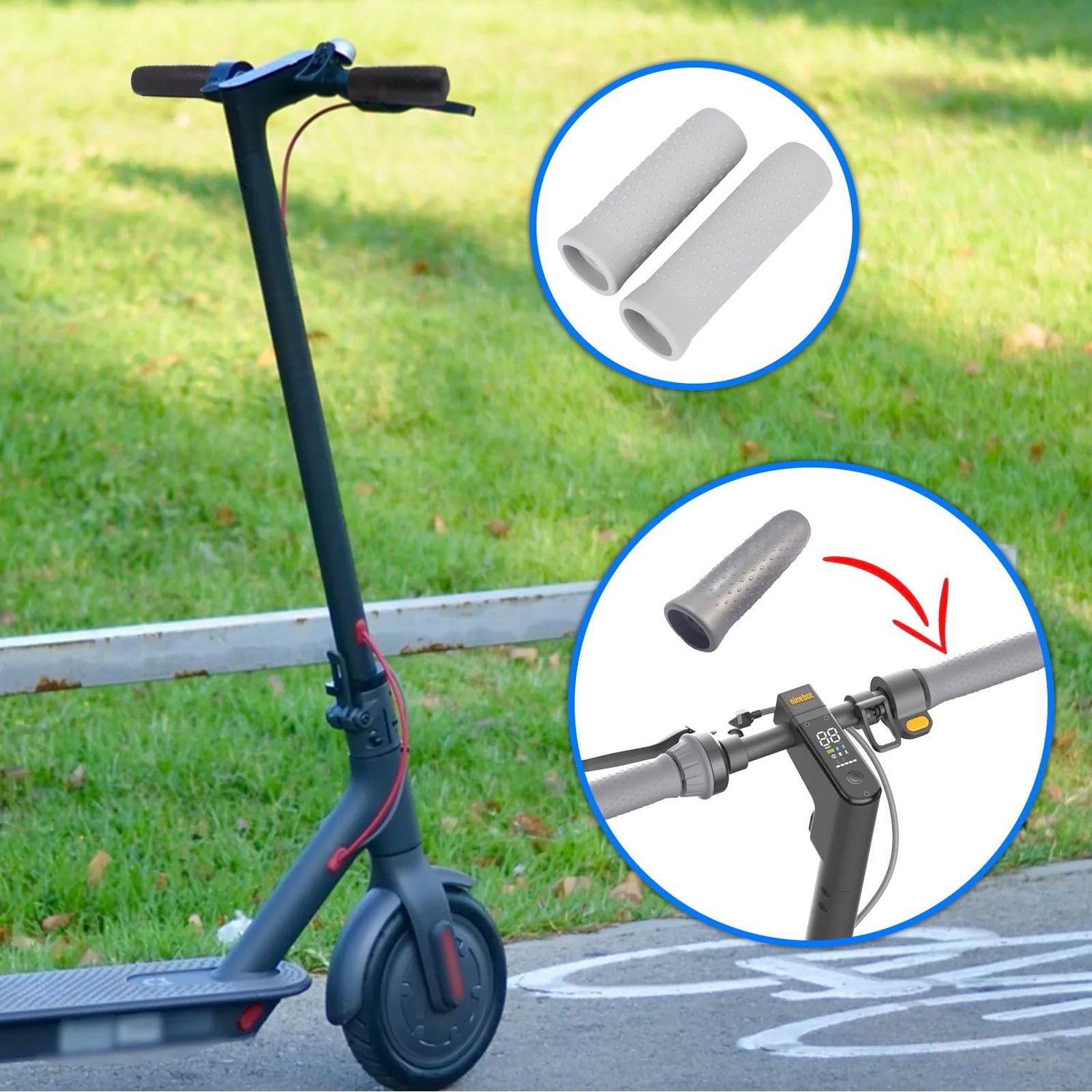 stuurgrepen antislip siliconen grip duurzaam en comfortabel zwart electric step accessoires geschikt voor ninebot g30 2 stuks