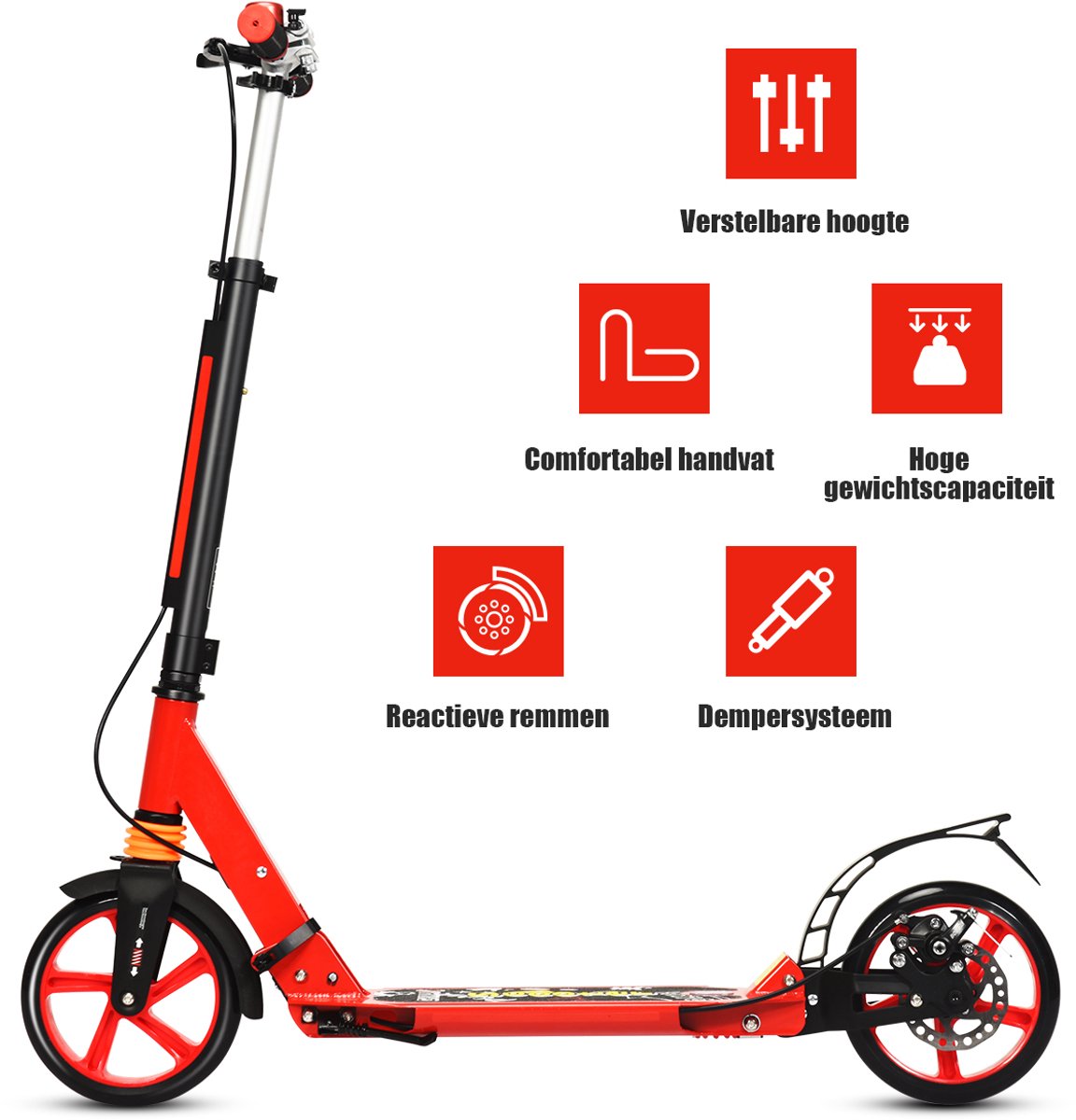 suredeal kinderstepp opvouwbare step rem wielen kinderen standen hoogte 95x37x86 5 cm zoals op de foto te zien is