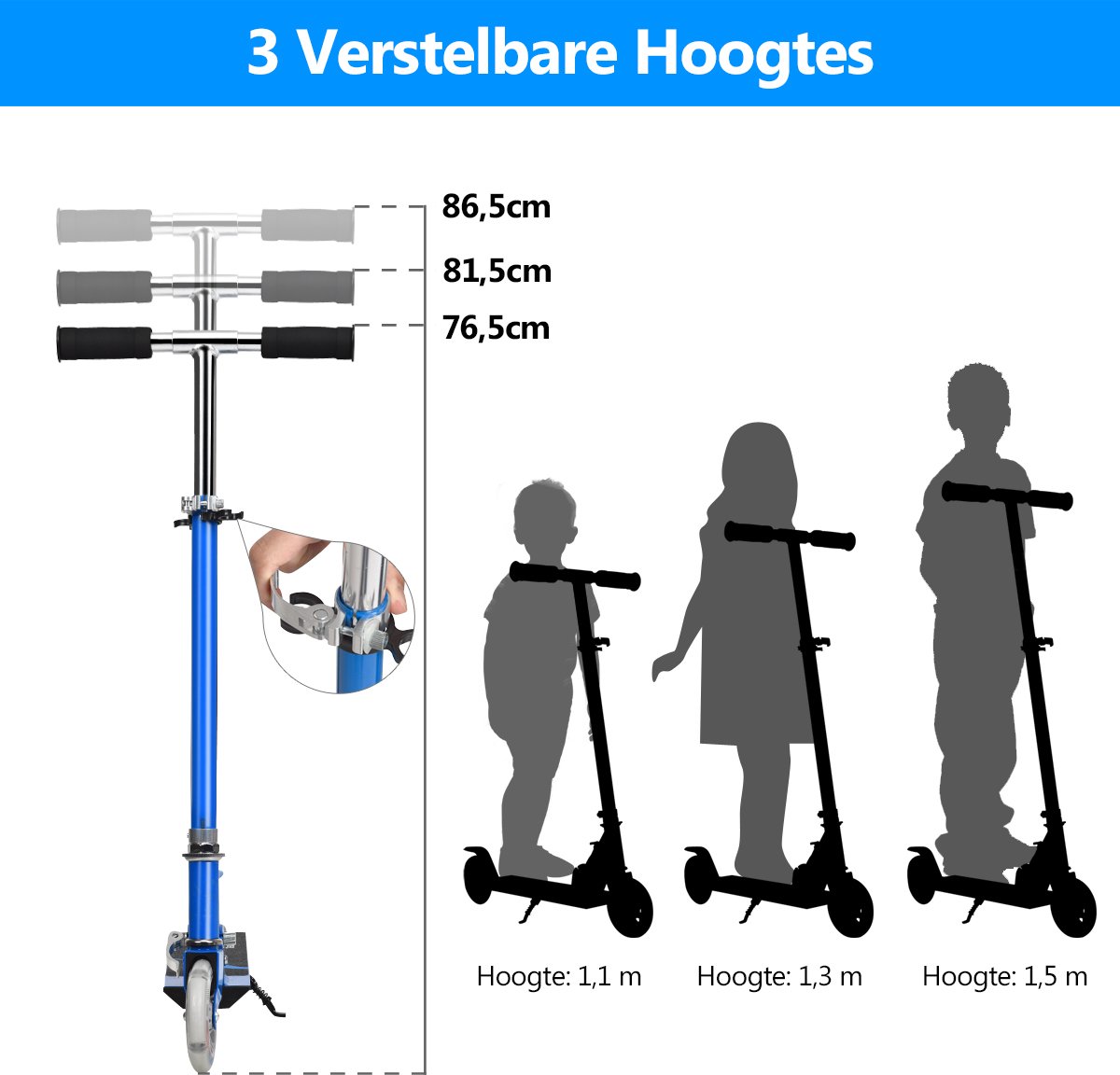 suredeal kinderstepp opvouwbare step verstelbaar 70x10x86 5 cm blauw