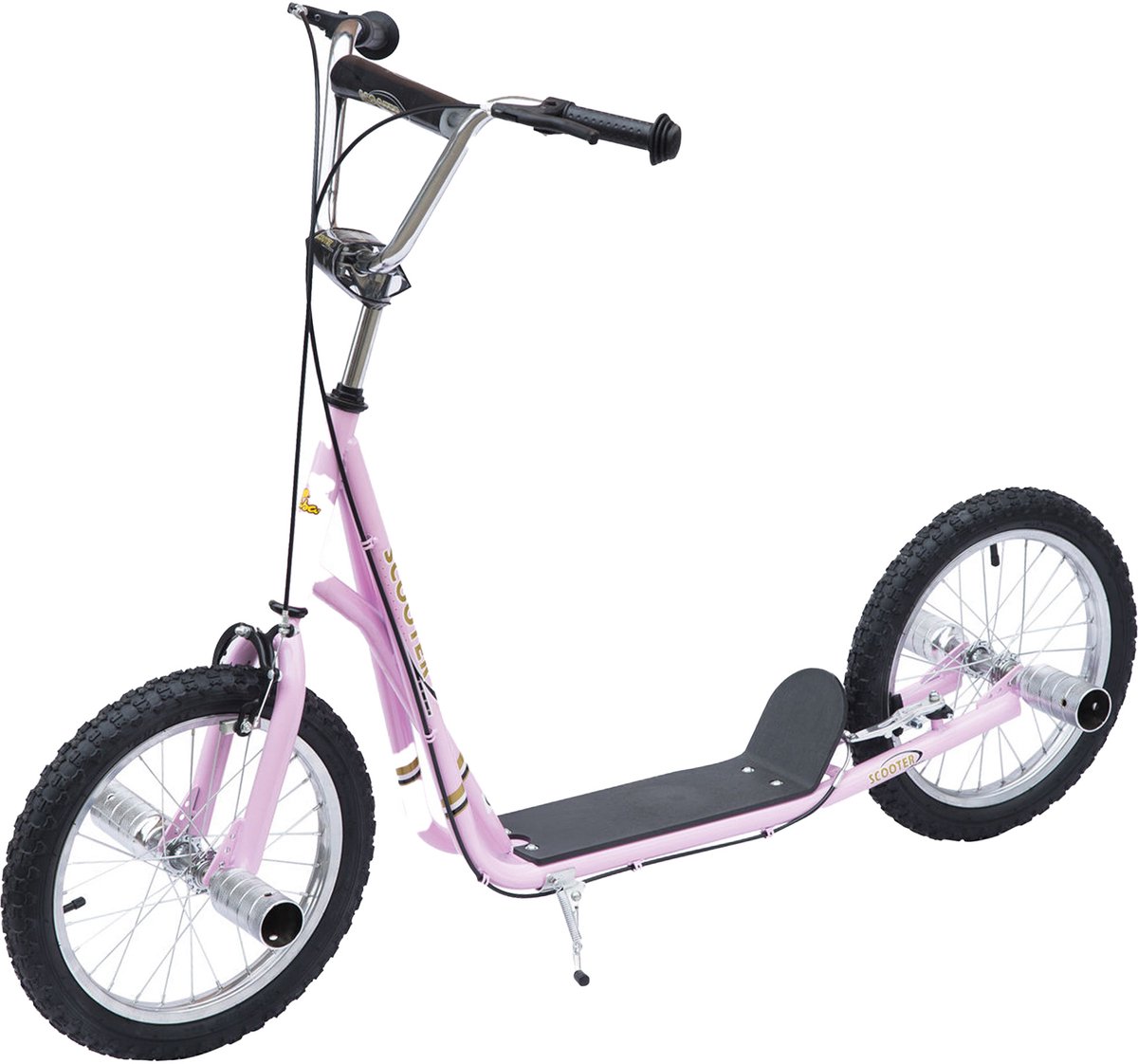 TEKROA® Kinderstep - met luchtbanden - 16 inch - L143 x B58 x H92-100 cm - roze Step kopen online
