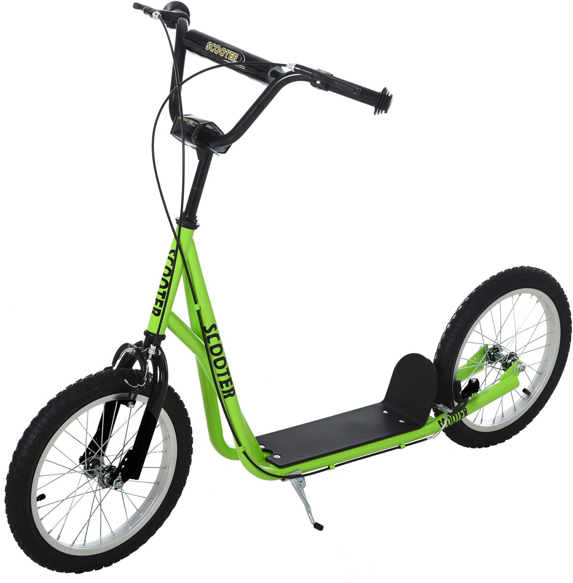 TEKROA® Step voor kinderen - Grote banden - Verstelbaar stuur - Rem en standaard - 139L x 58l x 90-96H cm - Groen Step kopen online