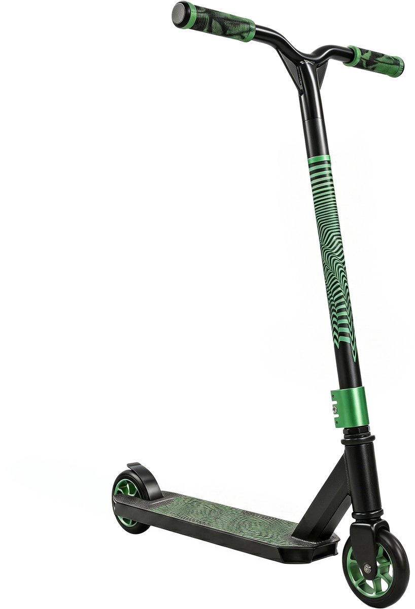tekroa stuntstep voor tricks freestyle step met abec 9 lagers 120 mm wielen 360 rotatie voor skatepark groen